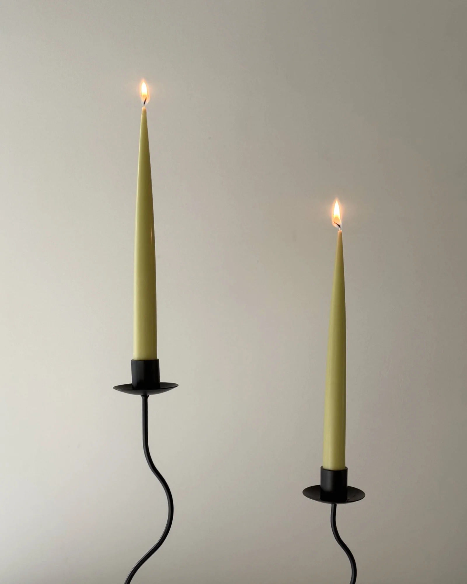 Green taper candles